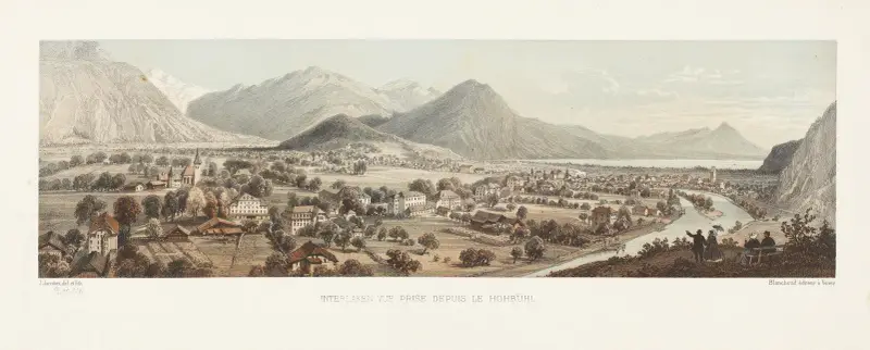 Interlaken, vy från Hohbühl av Jean Jacottet