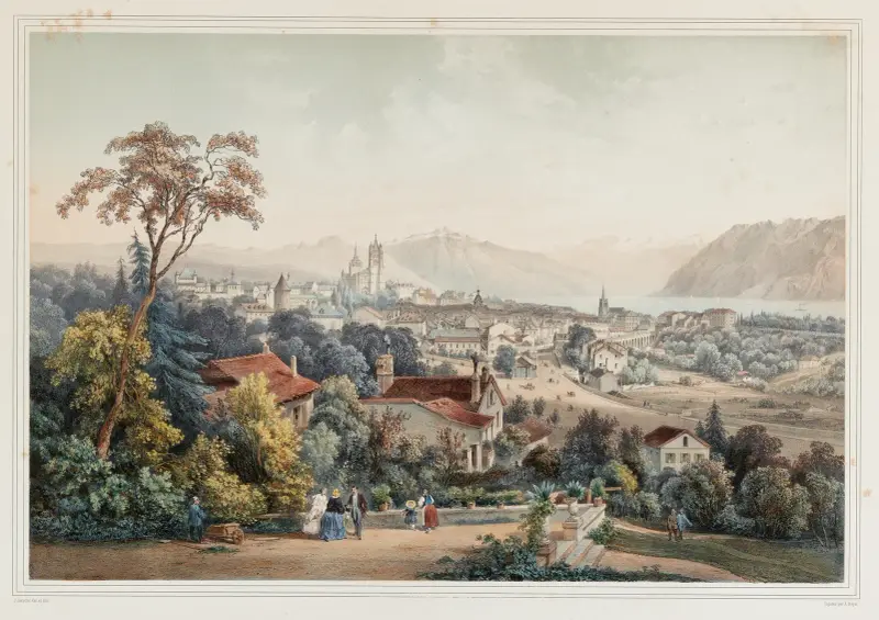 Lausanne Vue prise de l’Asile des Aveugles av Jean Jacottet