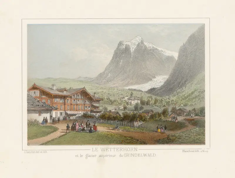 Le Wetterhorn et le glacier supérieur du Grindelwald av Jean Jacottet