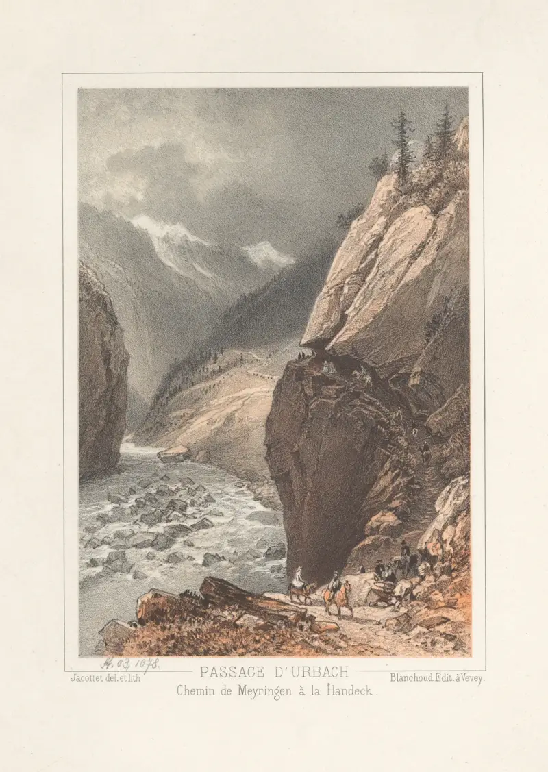 Passage d’Urbach, vägen från Meyringen till Handeck av Jean Jacottet
