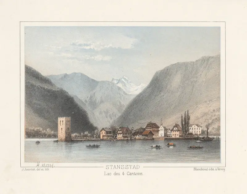 Stansstad vid Lac des Quatre-Cantons av Jean Jacottet