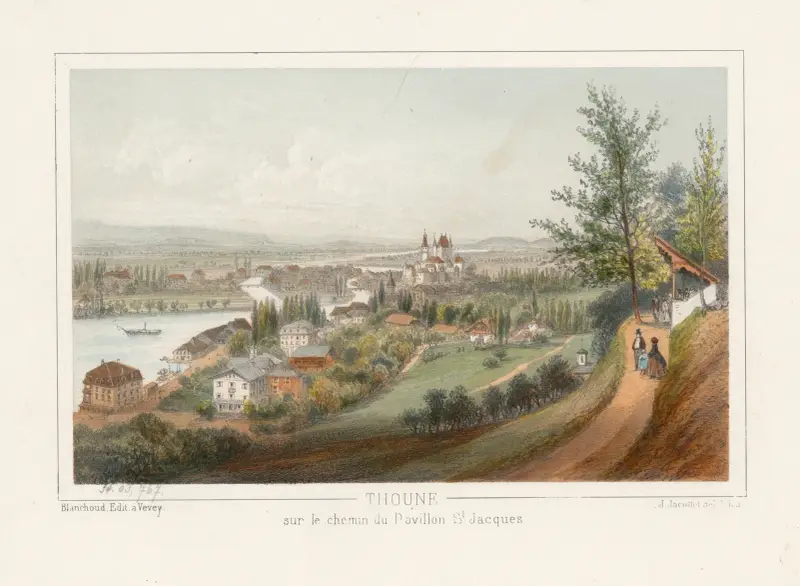 Thoune sur le chemin du Pavillon St. Jacques av Jean Jacottet