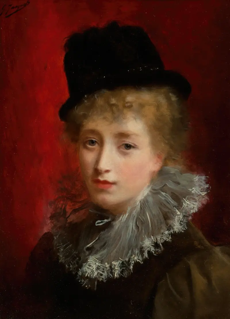 A fashionable beauty av Gustave Jean Jacquet