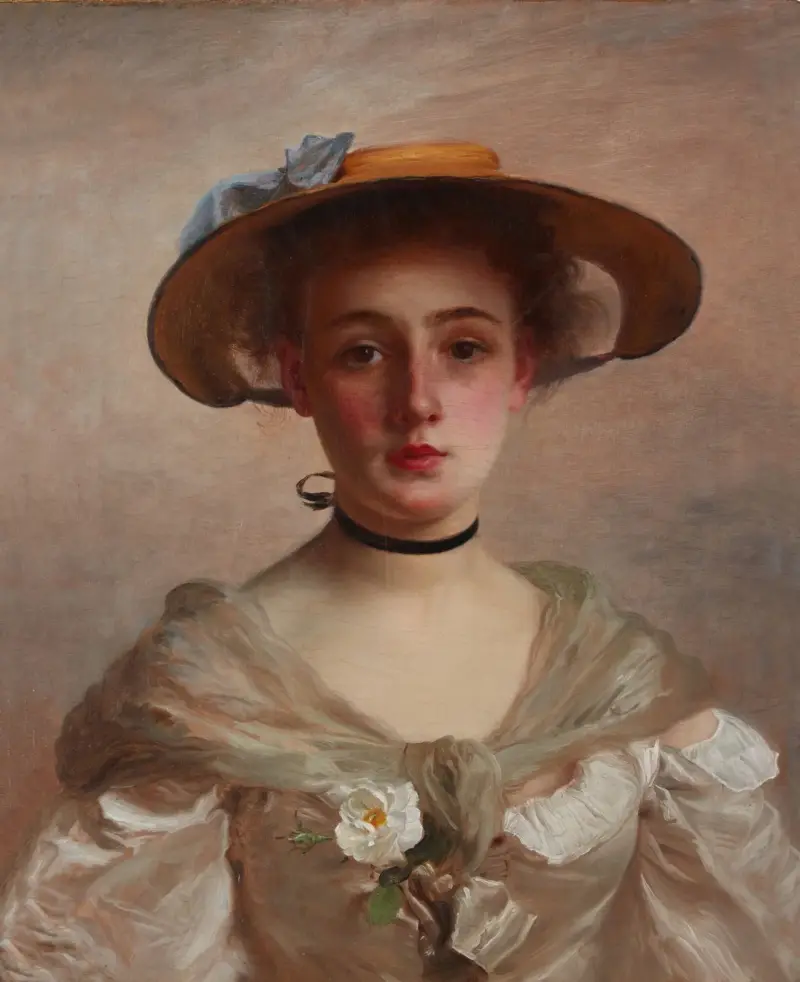 Portrait of a Young Woman av Gustave Jean Jacquet