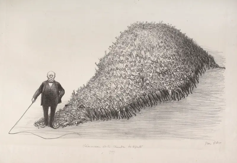 Clemenceau à la Chambre des députés – le dompteur ou la Chambrière av Jean Veber