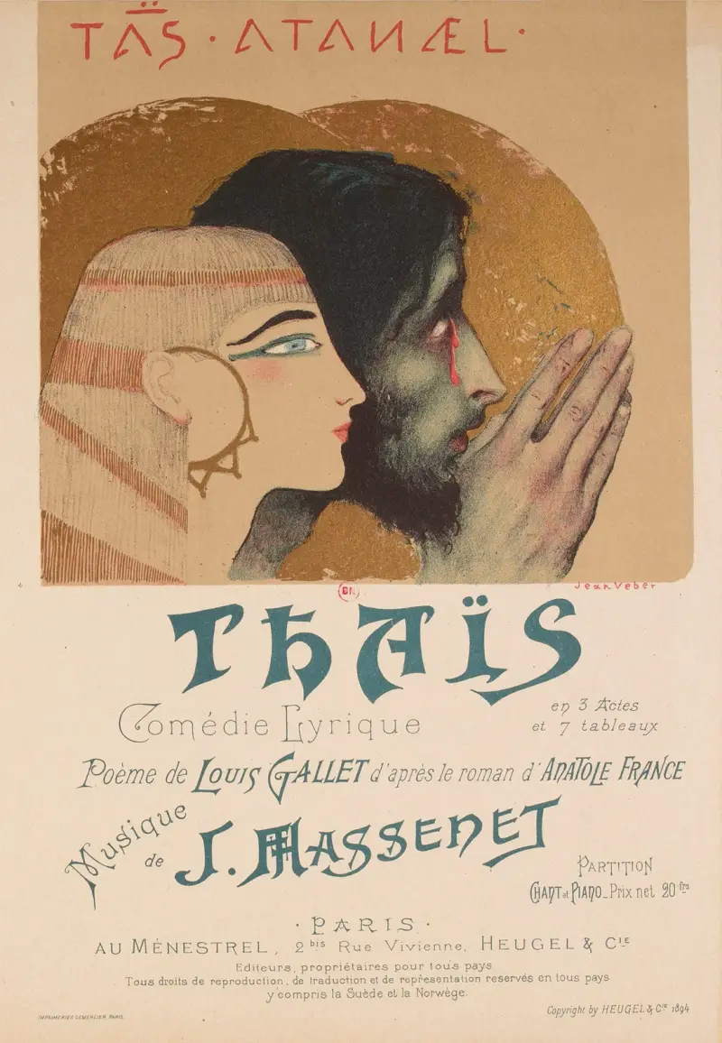 Thaïs – omslag till det lyriska skådespelet av Jules Massenet av Jean Veber