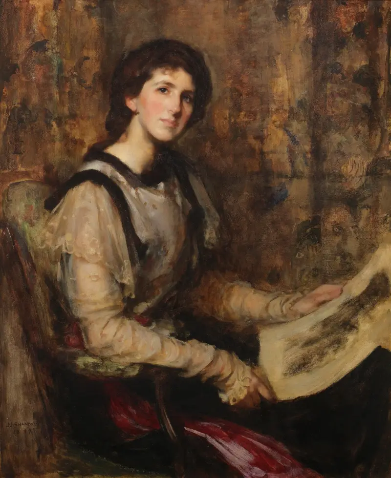 Portrait of Mrs Senior (née Hammersley) (1864-1943) av James Jebusa Shannon