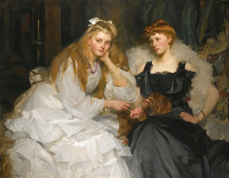 Portraits Of Lorna And Dorothy Bell, Daughters Of W. Heward Bell, Esq. av James Jebusa Shannon