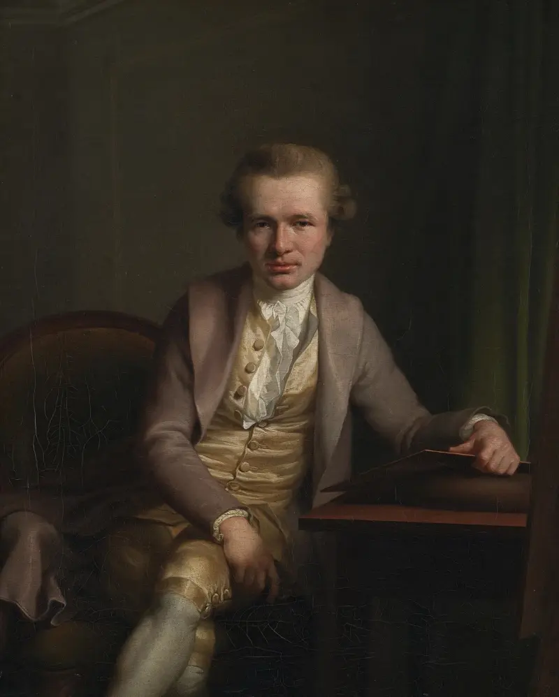 Gravören Johann Friderich Clemens vid sitt arbetsbord av Jens Juel