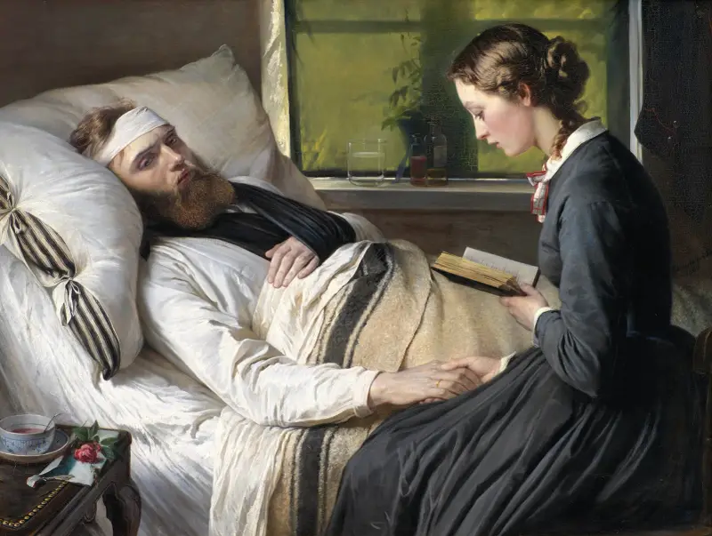 Zraněný dánský voják, Elisabeth Jerichau Baumann