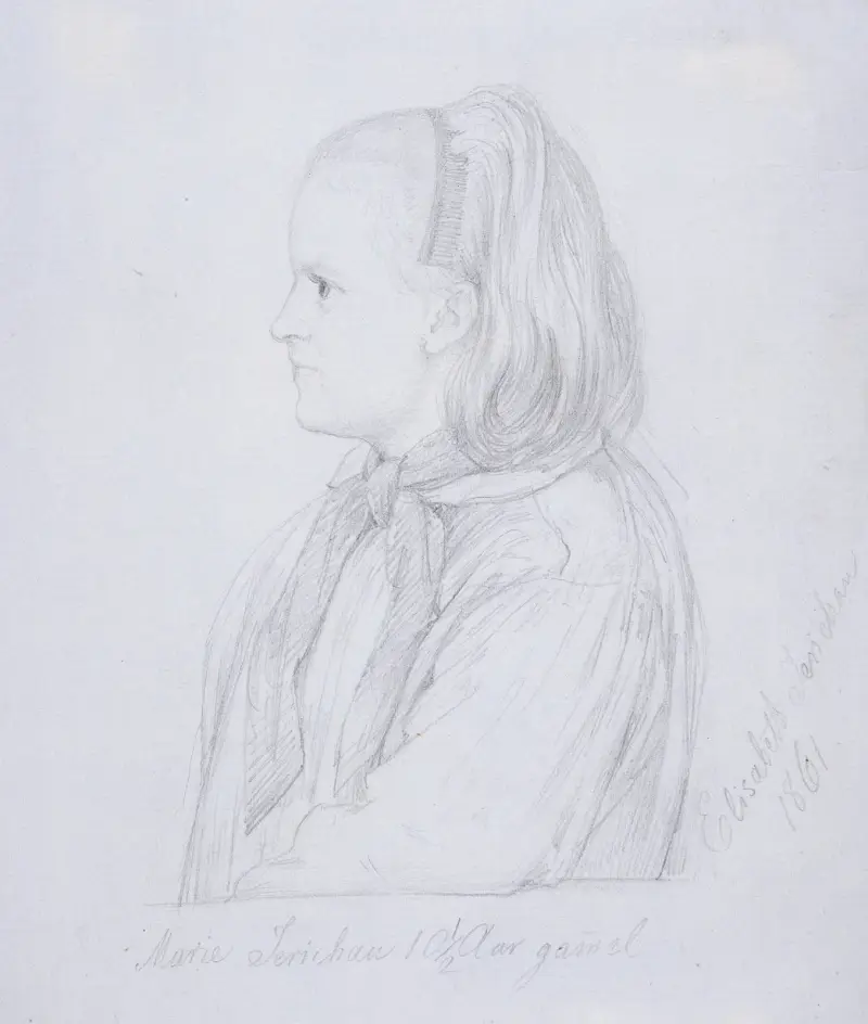 Marie Jerichau 10½ år gammel av Elisabeth Jerichau Baumann