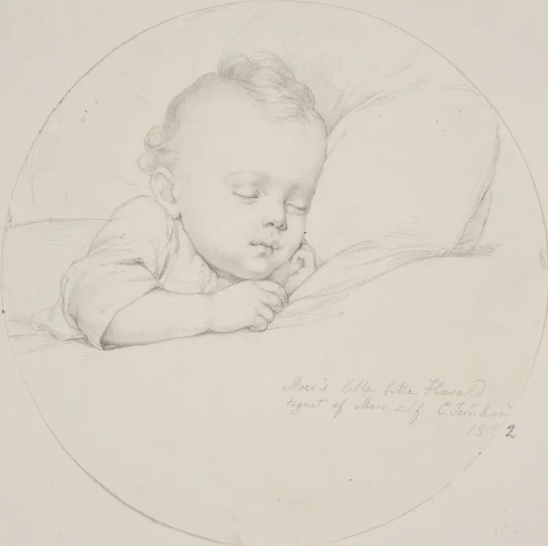 Moers lille bitte Harald tegnet af moer self av Elisabeth Jerichau Baumann