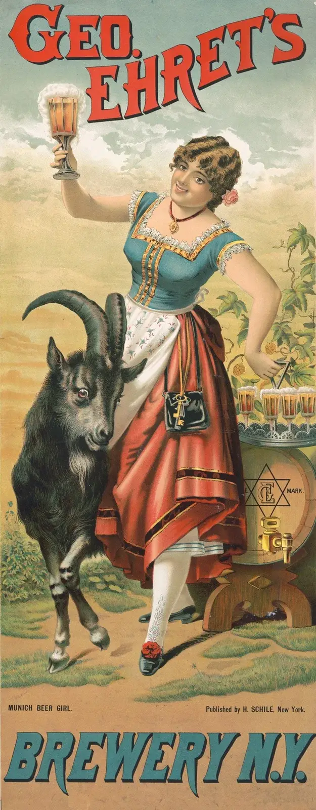 Geo. Ehret’s brewery, Munich beer girl av Henry Jerome Schile