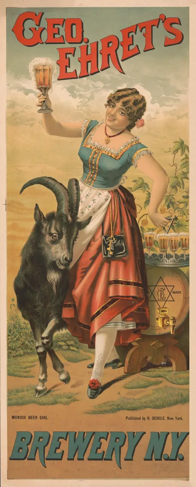 Geo. Ehret’s brewery, Munich beer girl av Henry Jerome Schile