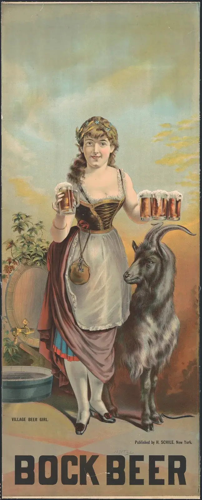 Bockölsposter med byflicka av Henry Jerome Schile