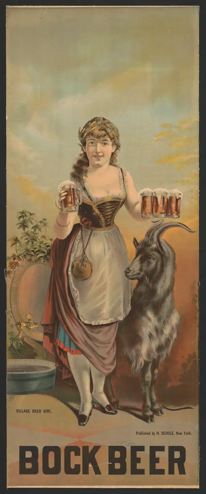 Village beer girl, bock beer av Henry Jerome Schile