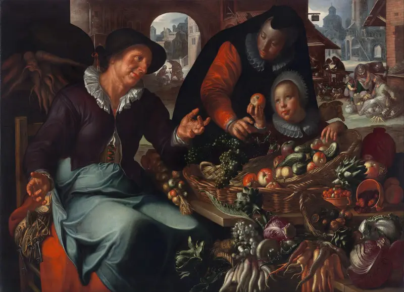 The Fruit And Vegetable Seller av Joachim Wtewael
