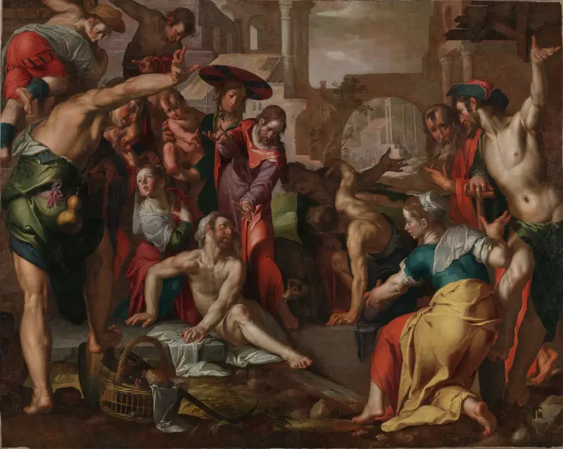 The Raising Of Lazarus av Joachim Wtewael
