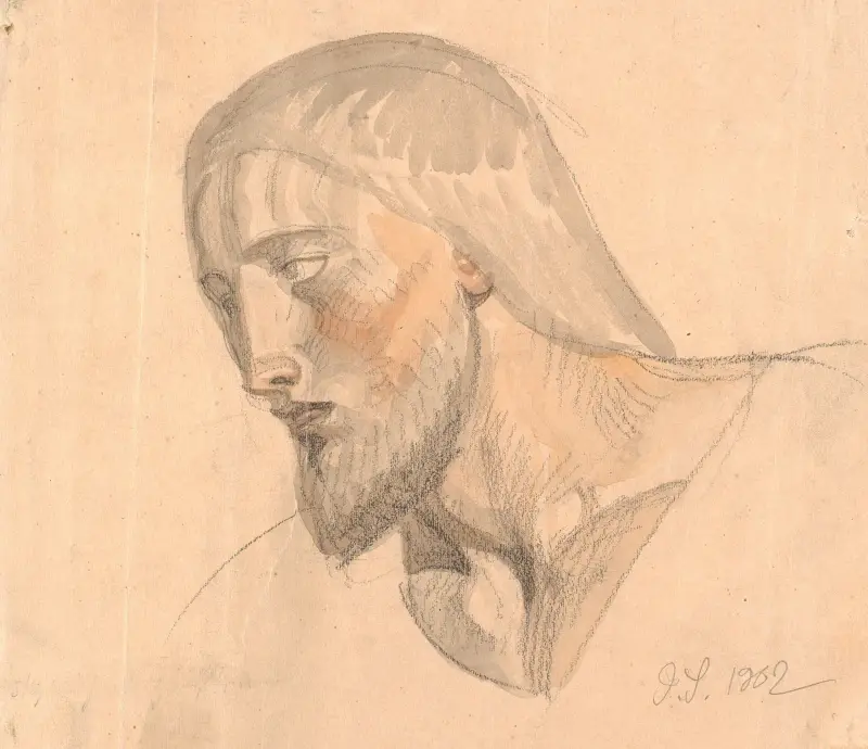 Studie av huvud av Joakim Skovgaard