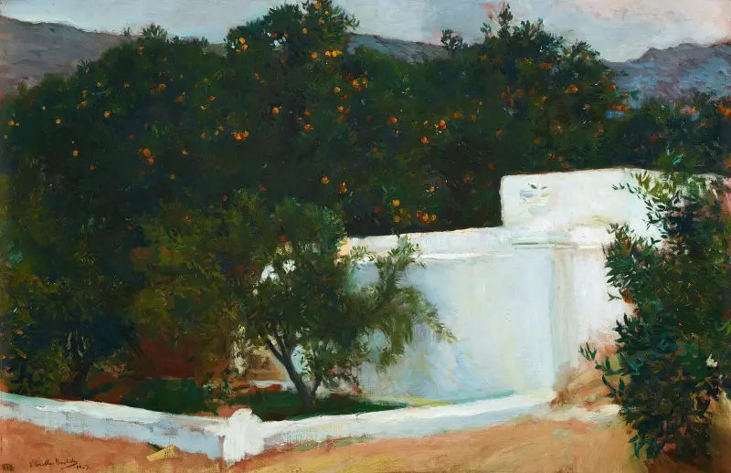 Naranjos. El Camino Del Mar. Valencia (Orange Trees On The Road To The Sea, Valencia) av Joaquín Sorolla