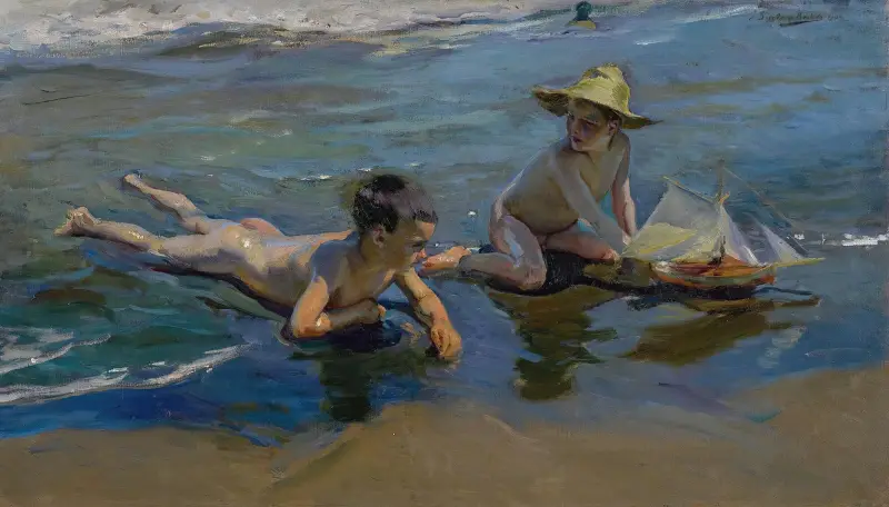 Niños En La Playa (Children Playing On The Beach) av Joaquín Sorolla