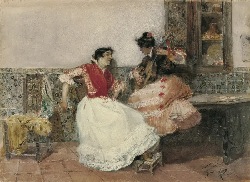 Hra na kytaru, 1889, Joaquín Sorolla
