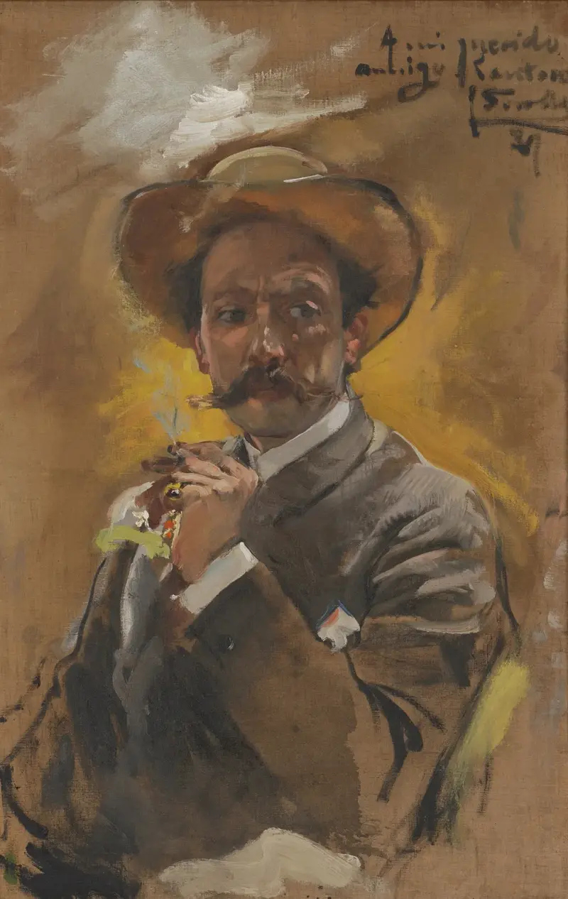 Portrait of the Painter Francesco Santoro, Rome av Joaquín Sorolla