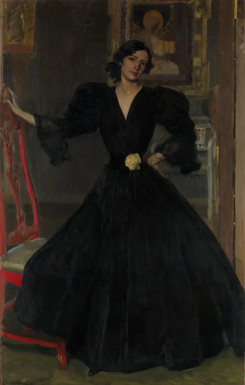 Señora de Sorolla (Clotilde García del Castillo, 1865–1929) in Black av Joaquín Sorolla