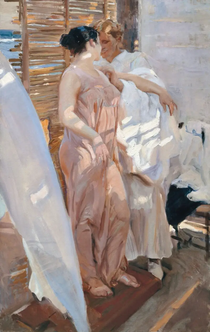 Różowa suknia, Joaquín Sorolla