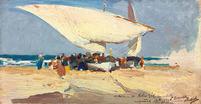 The Return Of The Catch. Valencia Beach av Joaquín Sorolla