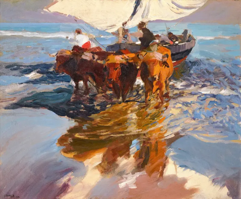 Vuelta De La Pesca. Playa De Valencia (The Return From Fishing, Valencia Beach) av Joaquín Sorolla