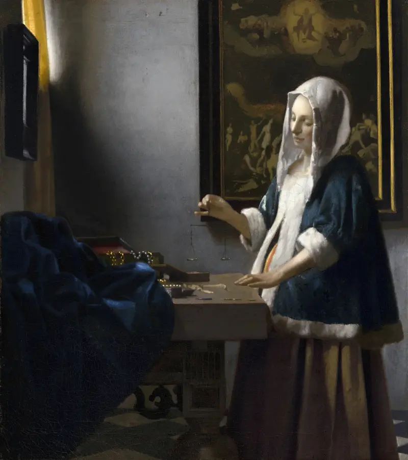 Woman Holding a Balance av Johannes Vermeer