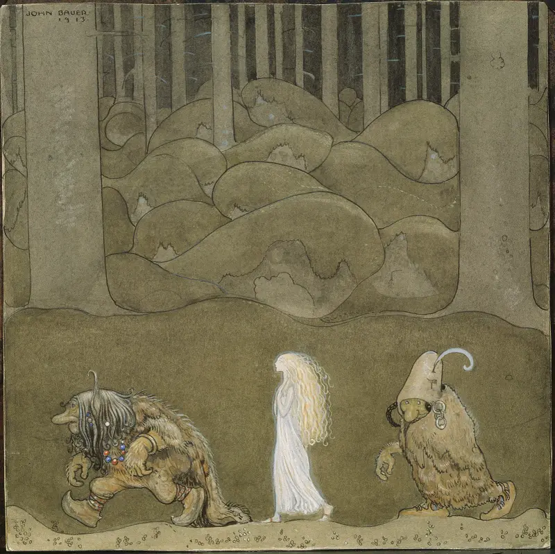 Prinsessan och trollen av John Bauer