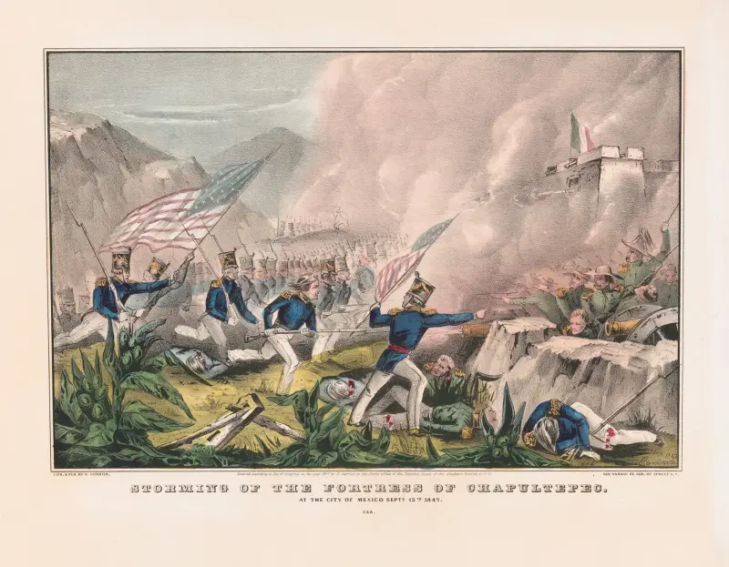 Storming of the Fortress of Chapultepec; at the city of Mexico Sept. 12th 1847 av John Cameron