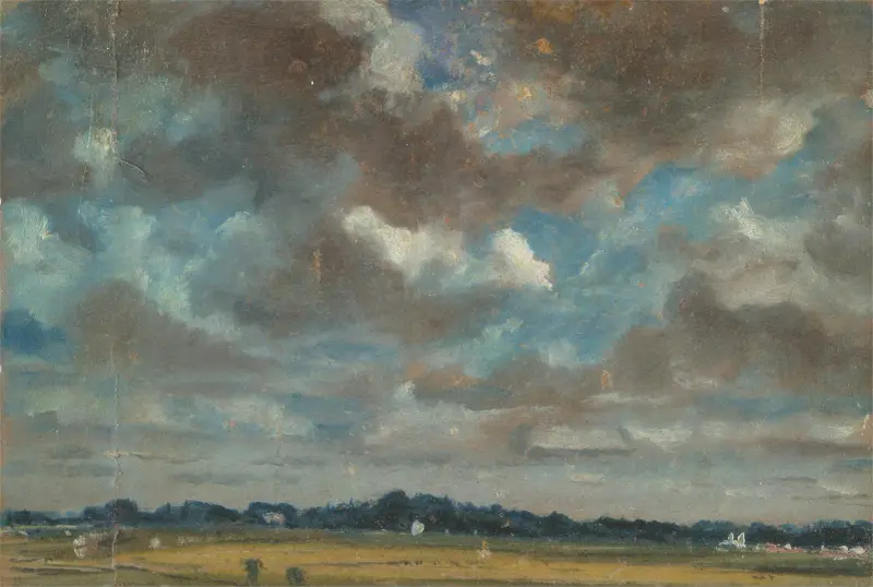 Weite Landschaft mit grauen Wolken von John Constable
