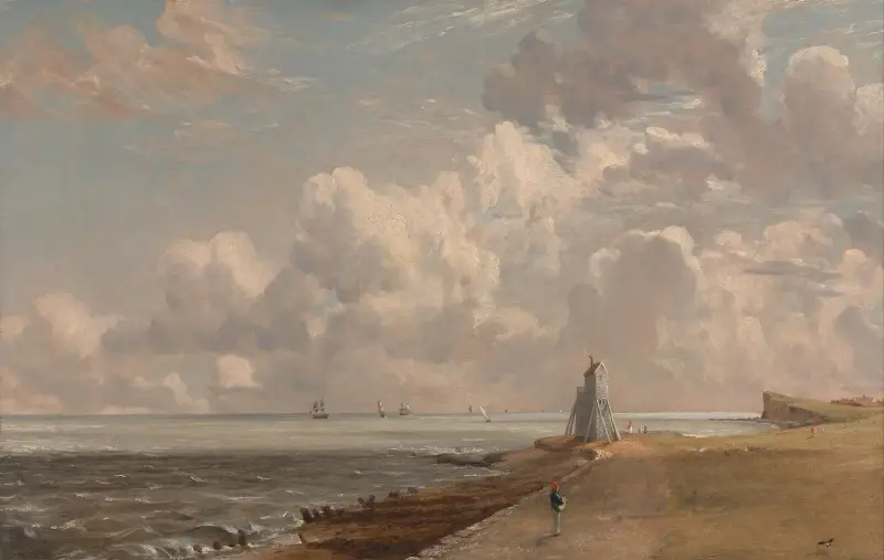 Harwich- The Low Lighthouse and Beacon Hill av John Constable