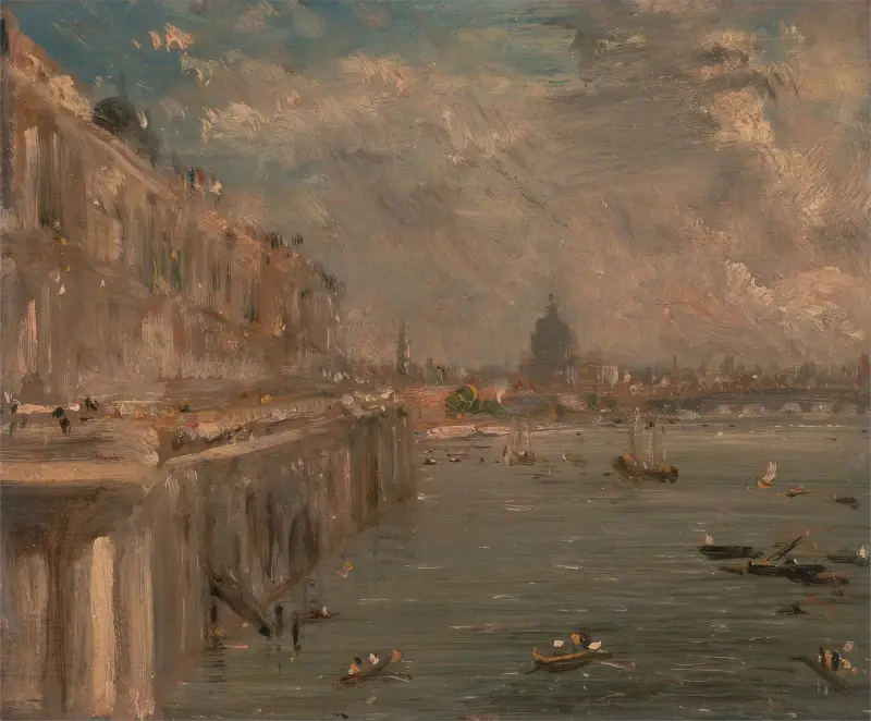 Somerset House Terrace from Waterloo Bridge av John Constable
