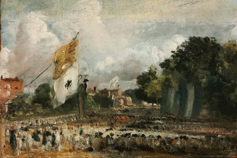 Fredsfirandet i East Bergholt med anledning av freden i Paris 1814 av John Constable