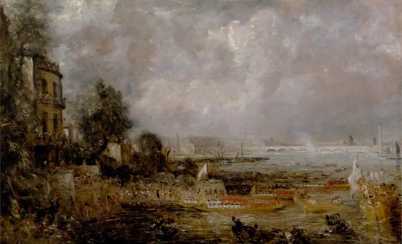 The Opening of Waterloo Bridge av John Constable