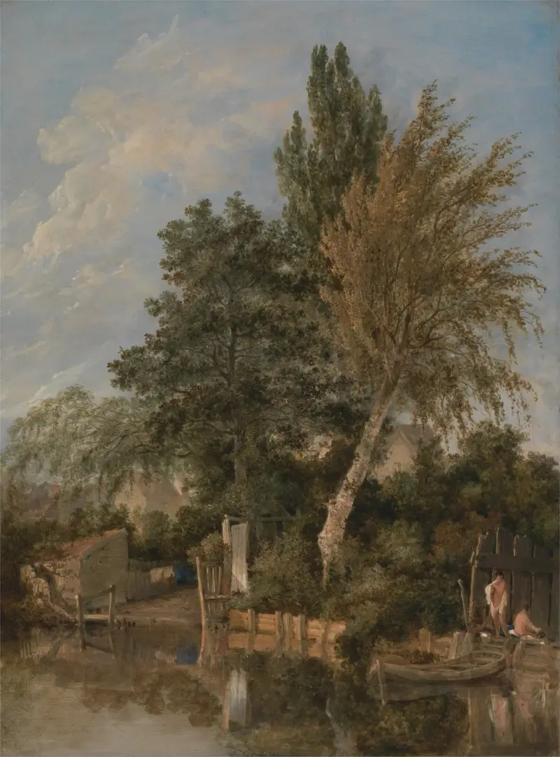 Boys Bathing on the River Wensum, Norwich av John Crome