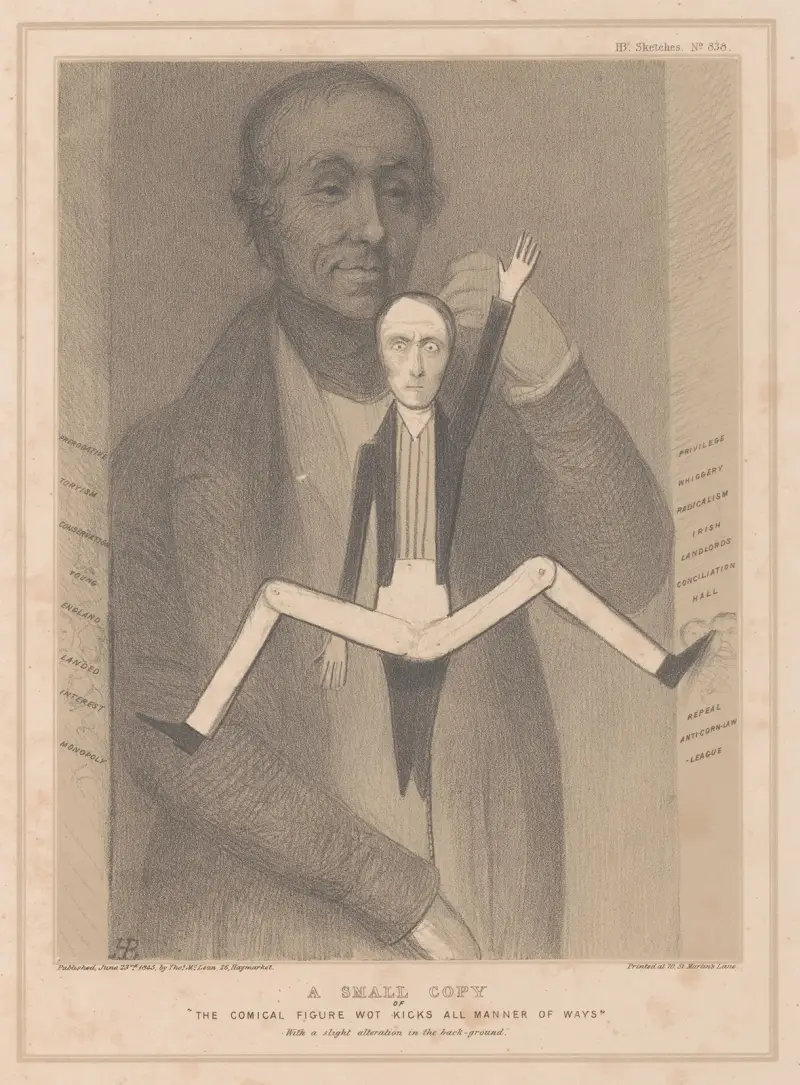 A small copy of ‘The comical figure wot kicks all manner of ways’ av John Doyle