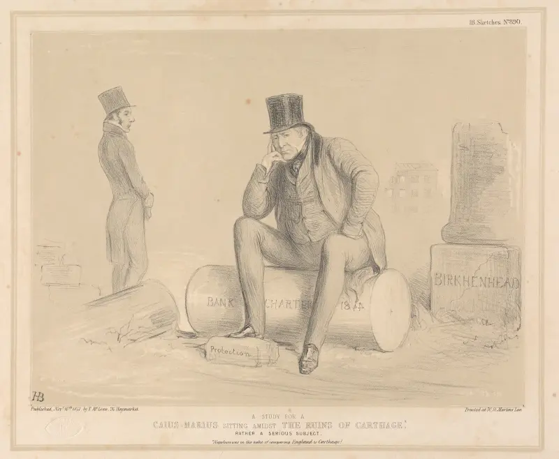 Studie zu Gaius Marius, sitzend in den Ruinen von Karthago von John Doyle
