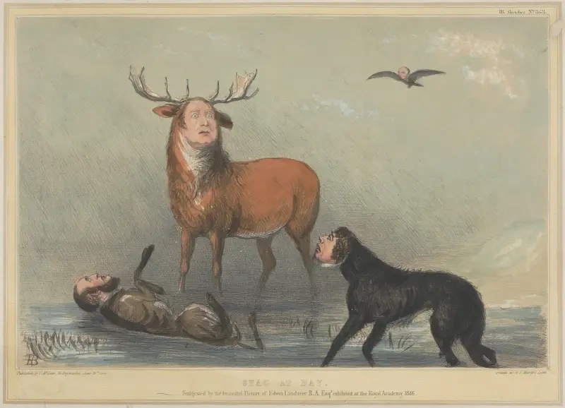 Stag at Bay – efter Edwin Landseers vackra målning av John Doyle