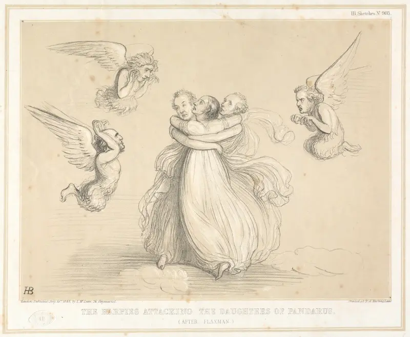The Harpies Attacking the Daughters of Pandarus av John Doyle