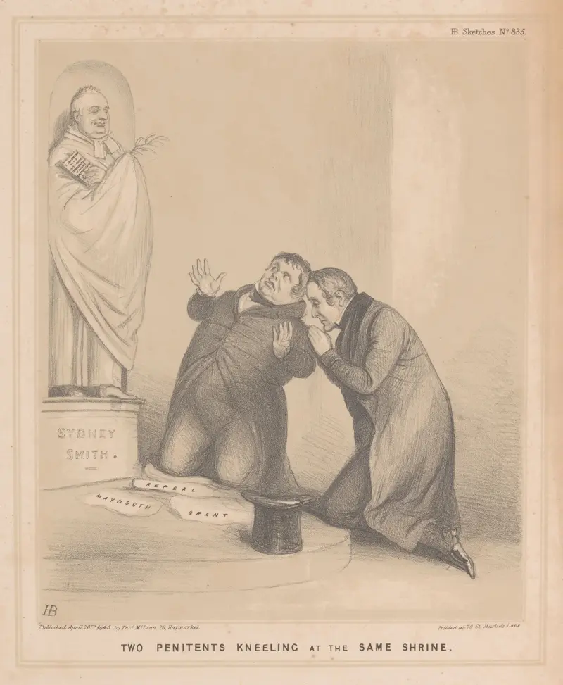 Two penitents kneeling at the same shrine av John Doyle