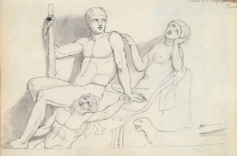 Bacchisk scen, Palazzo Naro, Rom av John Flaxman