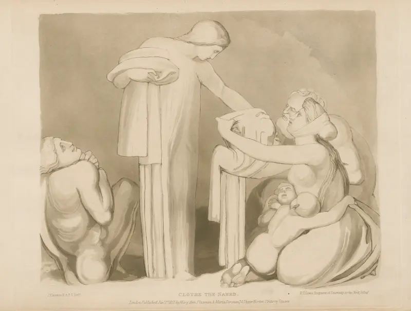 Bekleidet die Nackten von John Flaxman