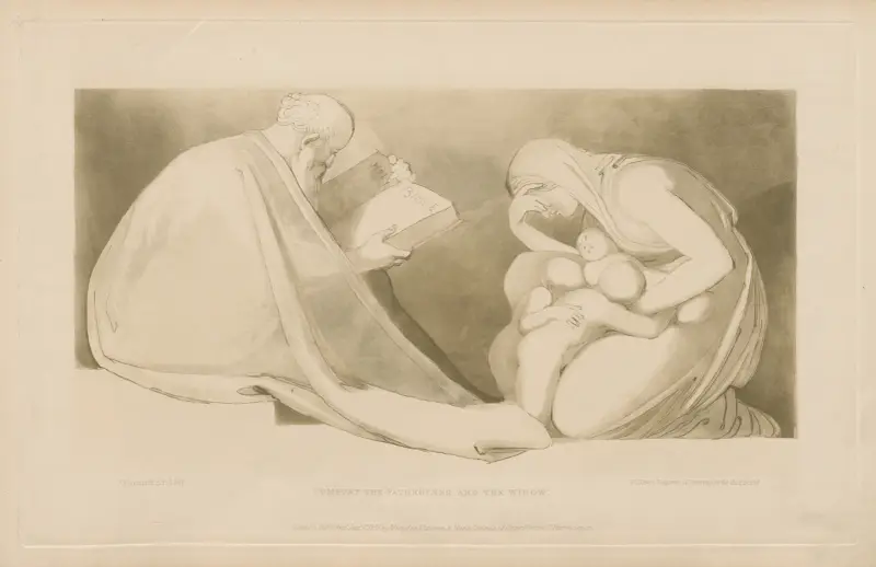Comfort the fatherless & the Widow av John Flaxman