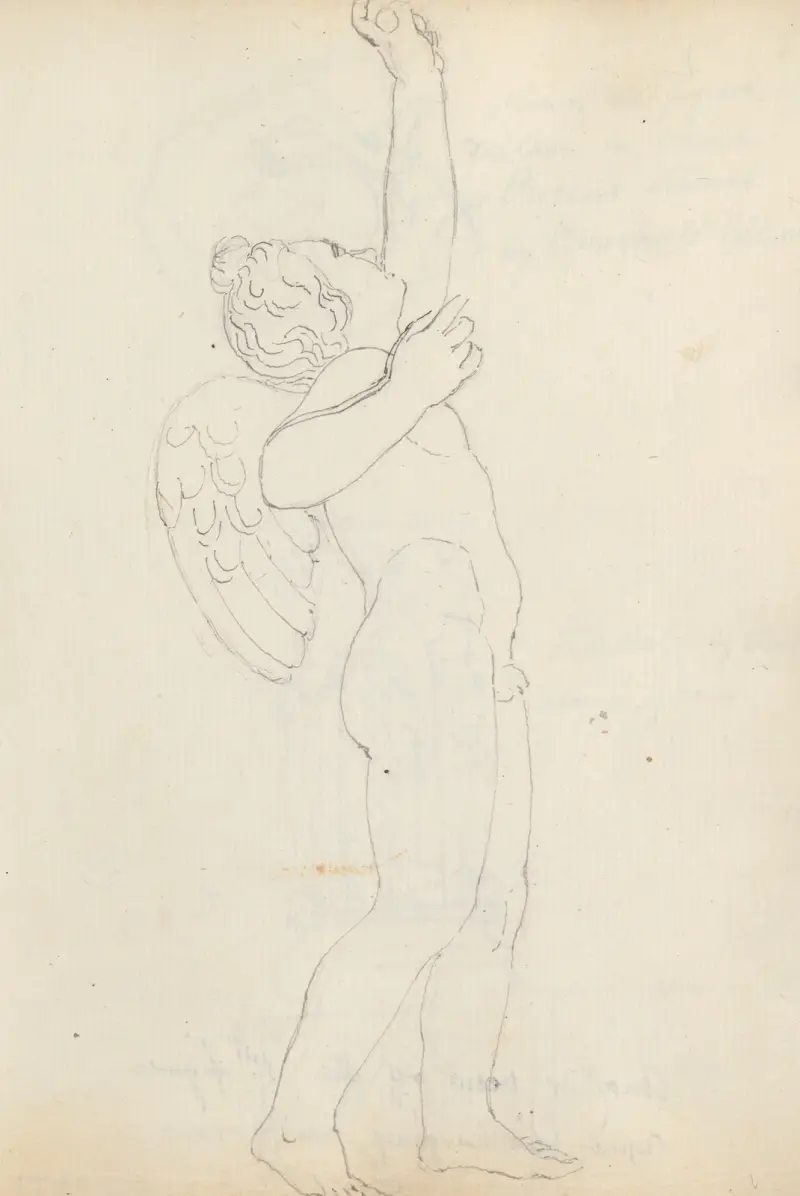 Amor skjuter en pil, Uffizi, Florens av John Flaxman