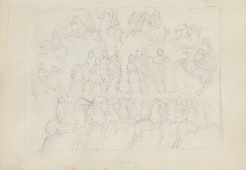 Decursio Scene, Column of Antonius Pius, Piazza Montecitorio, Rome av John Flaxman